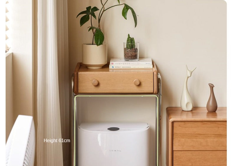 Oak Solid Wooden Edge Cabinet, Cute Robot Shape