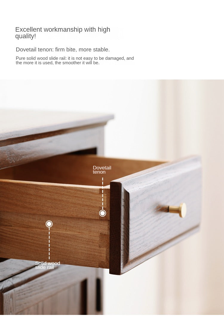 Oak Solid Wood American Style Shoe Cabinet