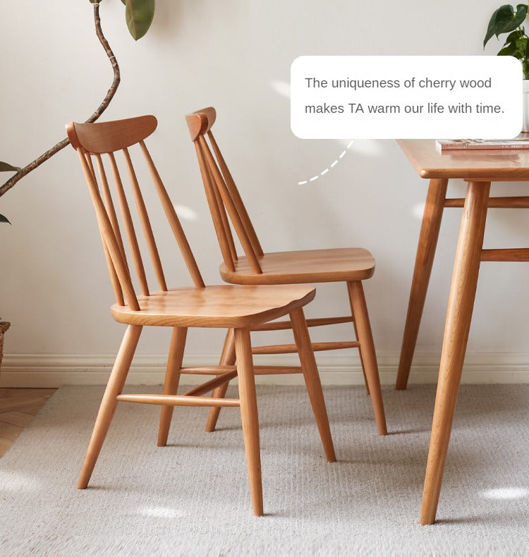 Cherry Solid Wood Windsor Chair 4 pcs set