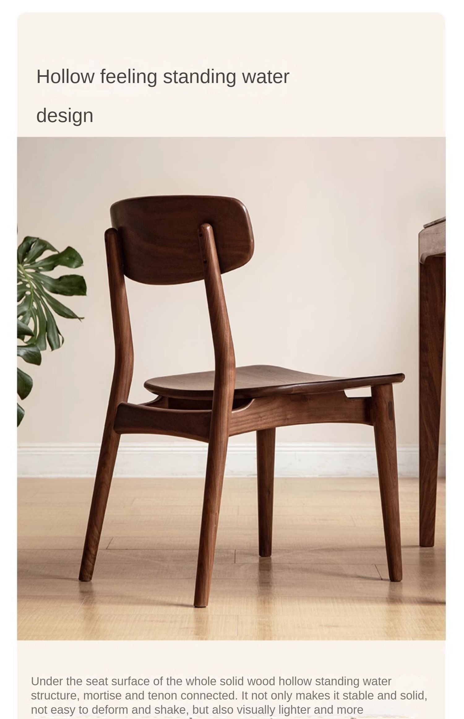Ash Solid Wood Modern Dining Backrest Chair 4pcs