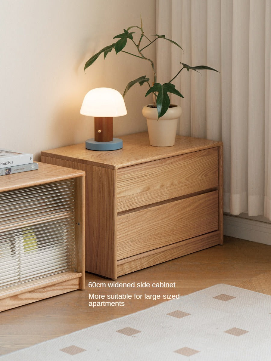 Oak, Rubber Solid Wood TV Cabinet Floor Combination,