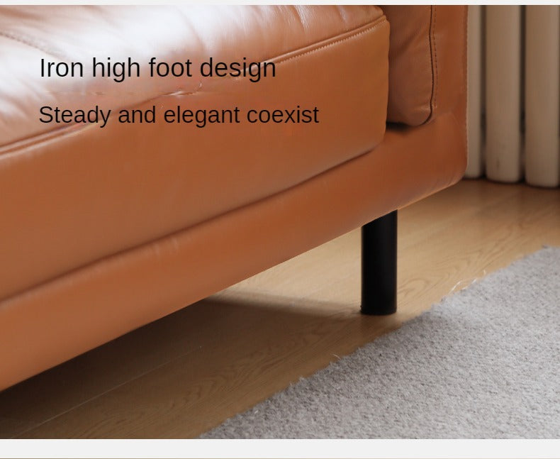 Leather Italian Minimalist Sofa.