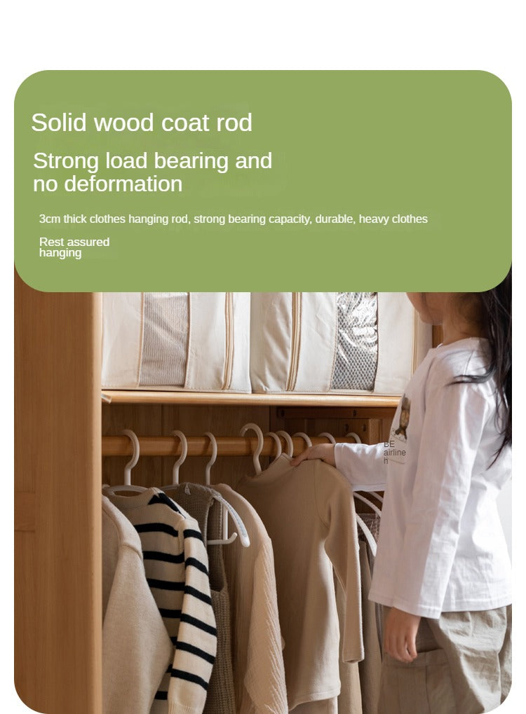 Beech Solid Wood Kids Wardrobe Sliding Door