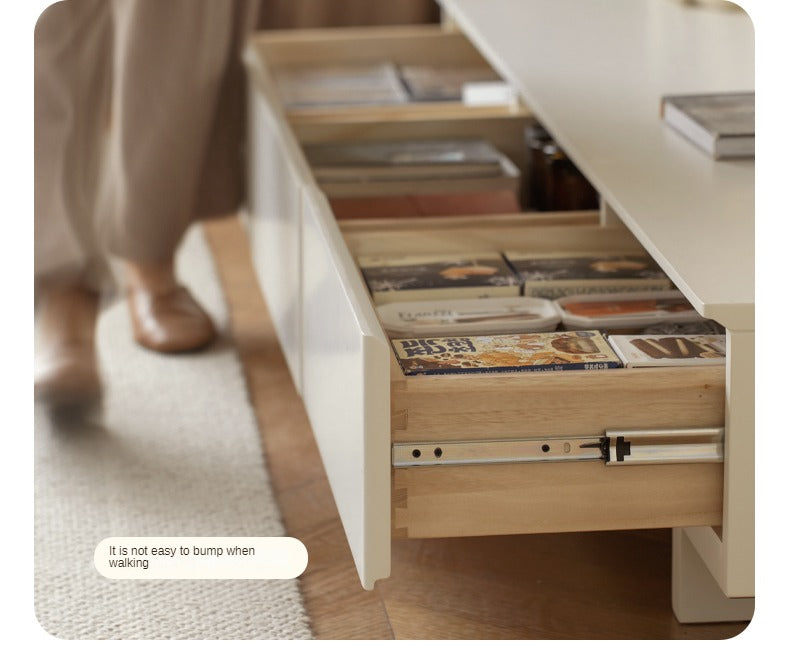 Oak, Poplar Solid Wood Retractable Floor TV Cabinet-