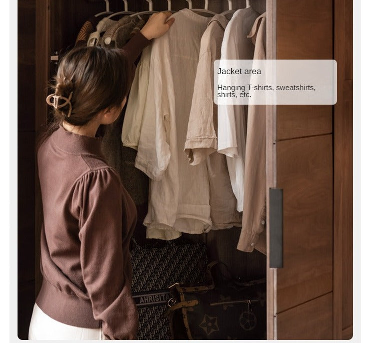 Black Walnut Solid Wood Wardrobe Combination.