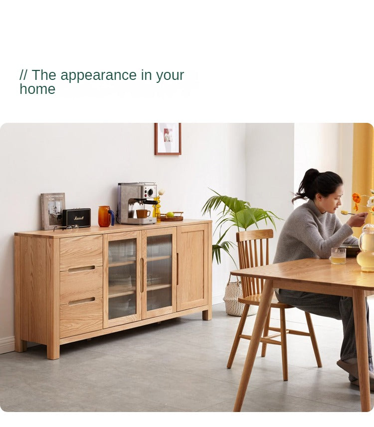 Oak Solid Wood Sideboard Storage Cabinet