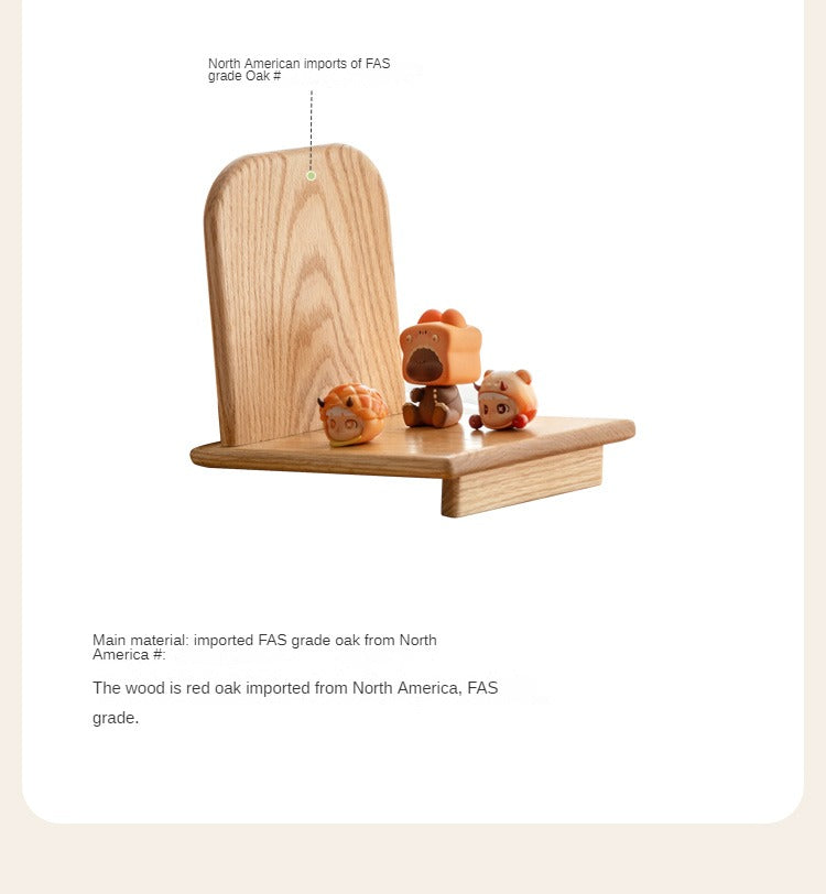 Oak, Solid Rubberwood Modern Desktop Small Bookshelf