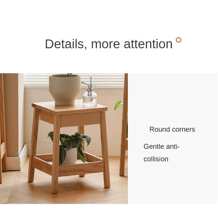 Oak Solid Wood Flower Rack Modern