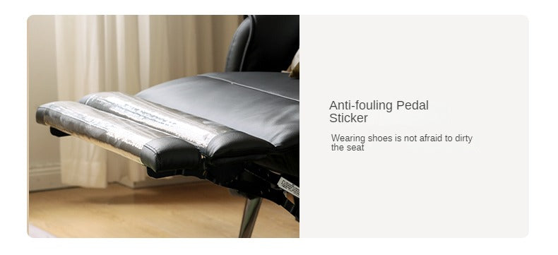 Leather Top Layer Yellow Cowhide Black Multifunctional Electric Sofa,