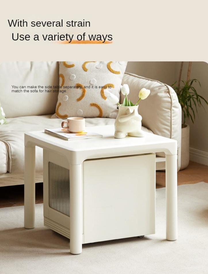 Pine Solid Wood Modern Mobile Coffee Table Storage Cabinet