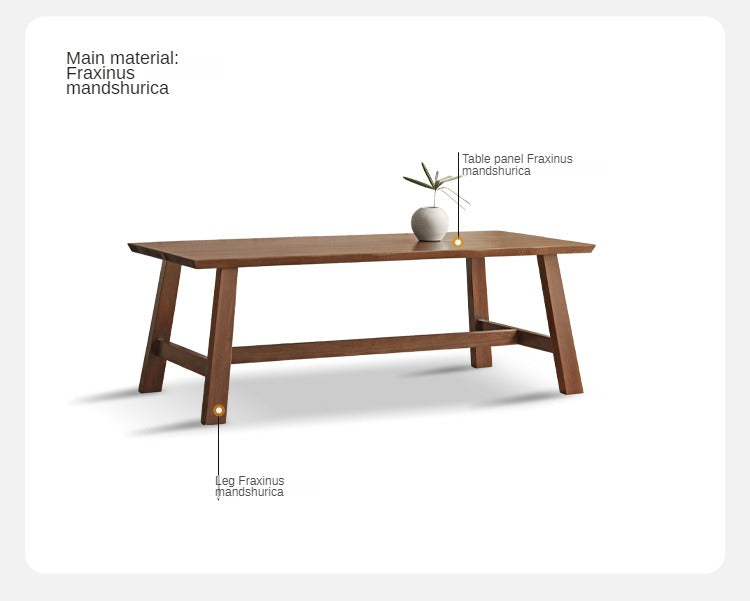 Ash Solid Wood Large Edge Table Dining