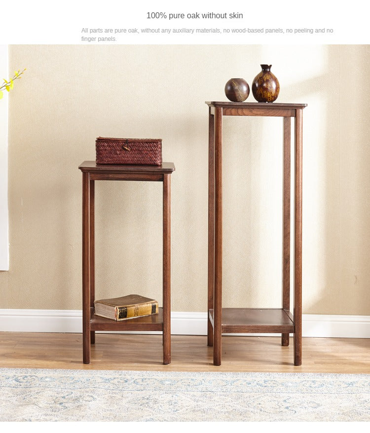 Oak Solid Wood Walnut Color Flower Rack