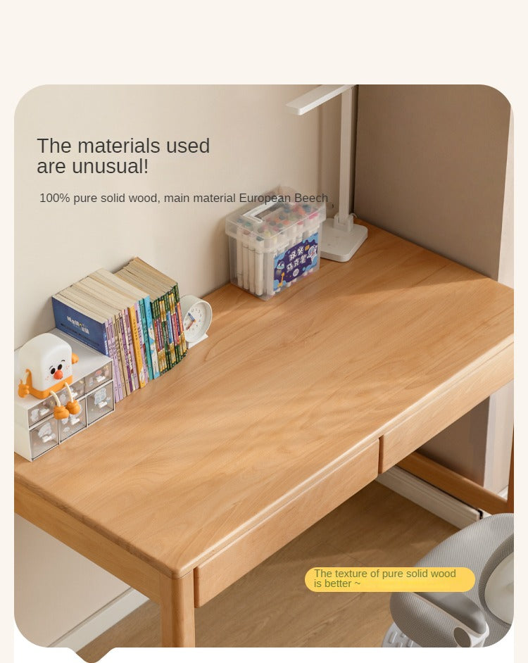 Beech Solid Wood Children's Study Desk