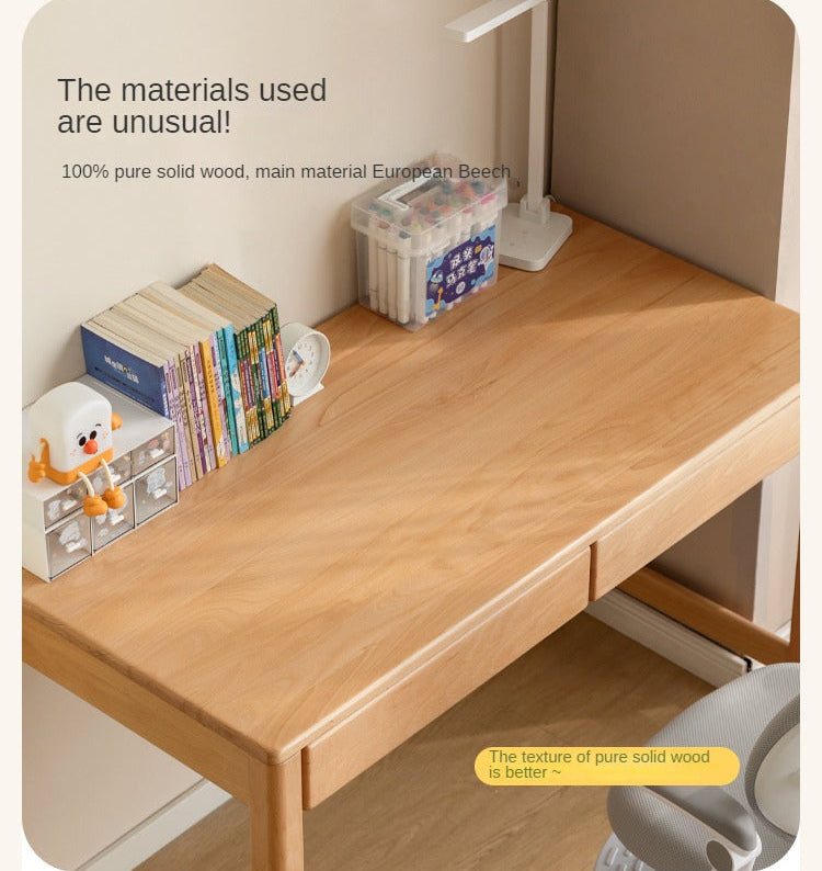 Beech Solid Wood Kids Study Desk