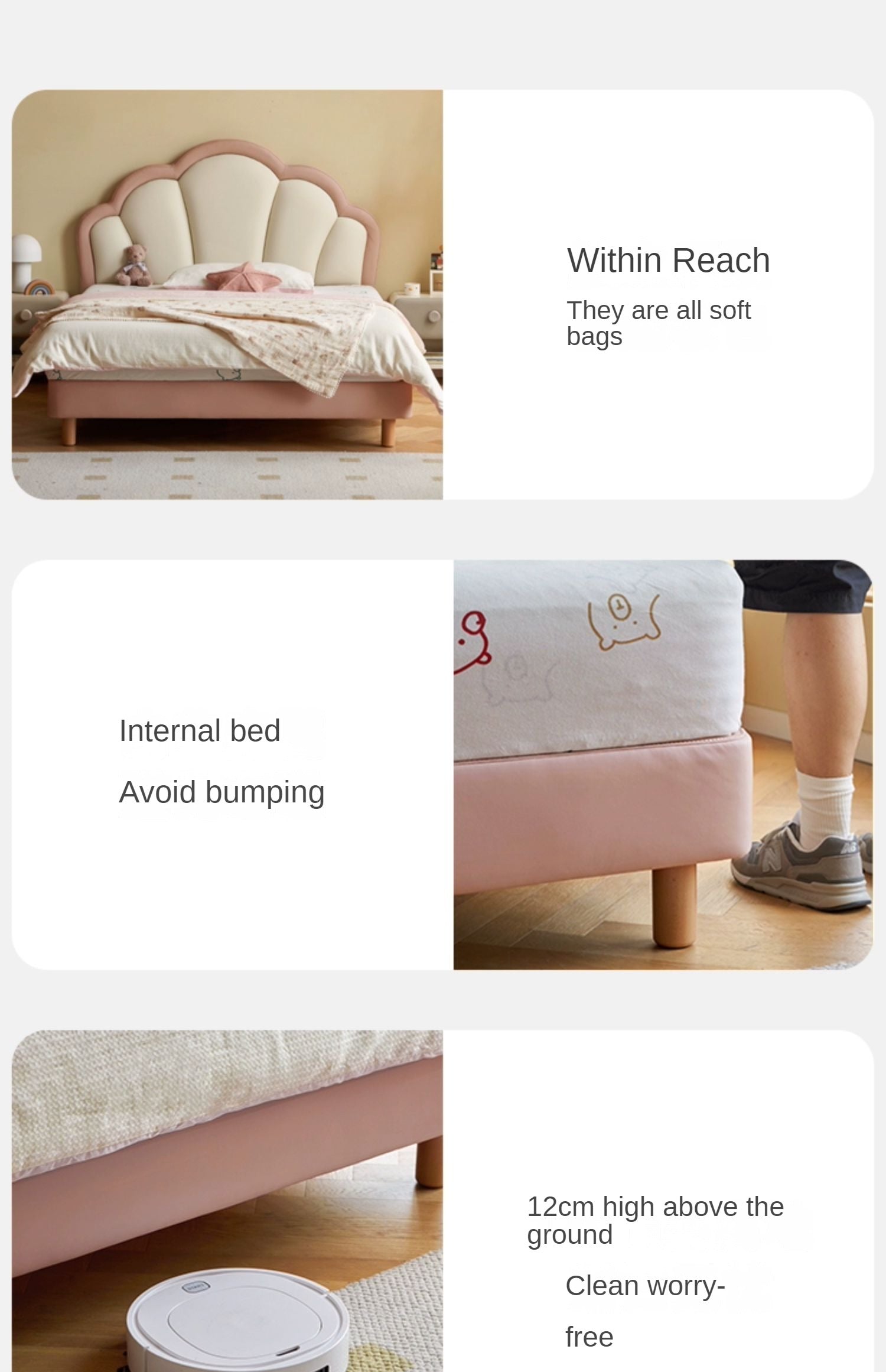 Organic Leather kid's Bed princess bed<