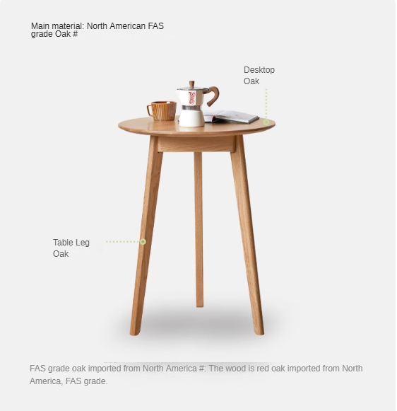 Oak Solid Wood Side Table