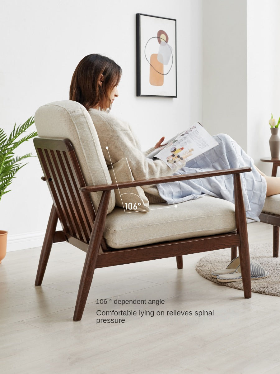 Oak Solid Wood Walnut Color Leisure Combination