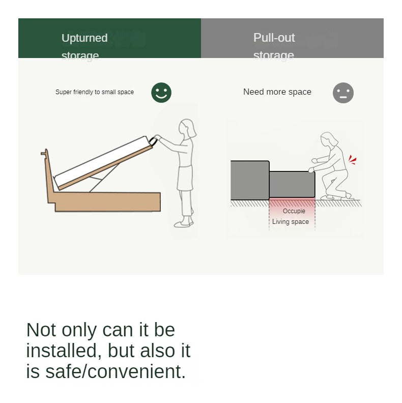 Oak Solid Wood Box Bed Storage Bed Technology Loth, Fabric