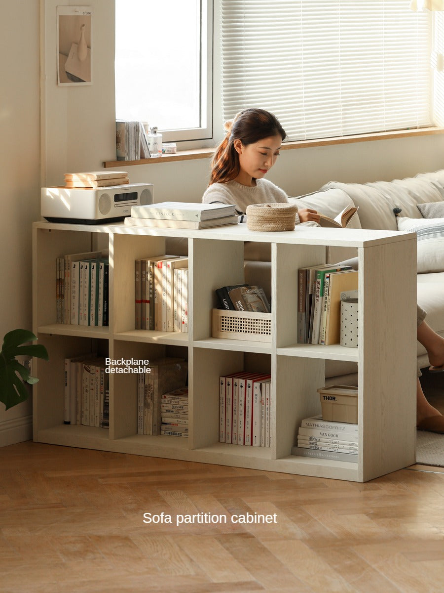 Oak Solid Wood Bookcase Cream Office Desk