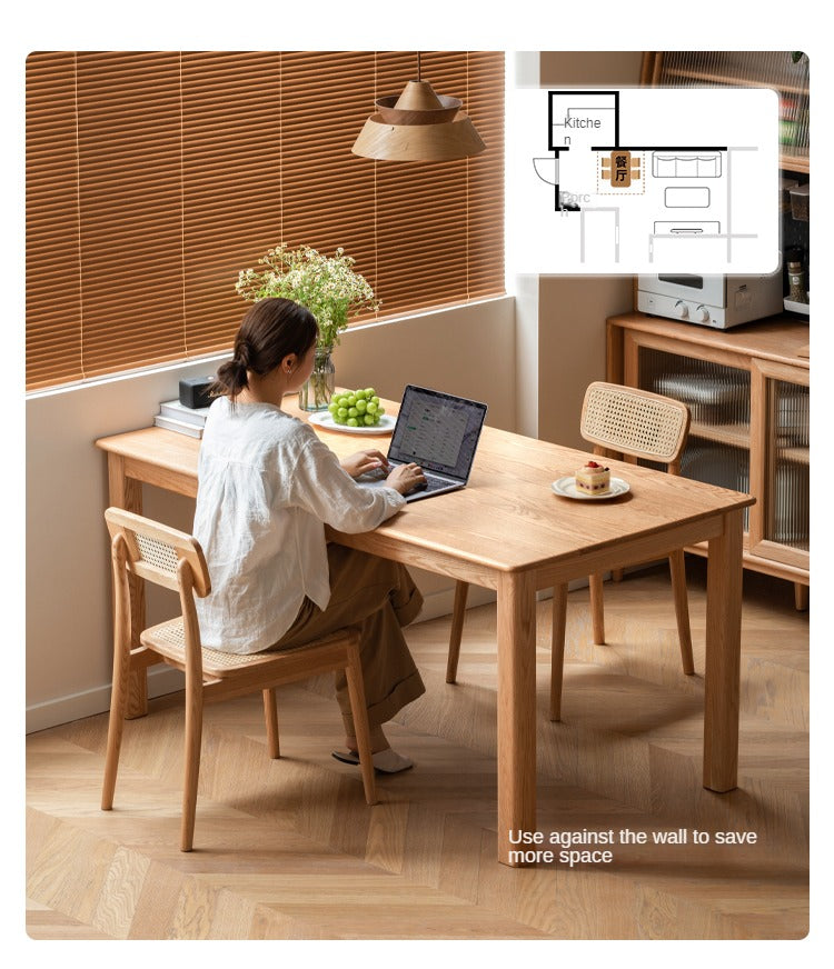 Oak, Ash Solid Wood Modern Dining Table