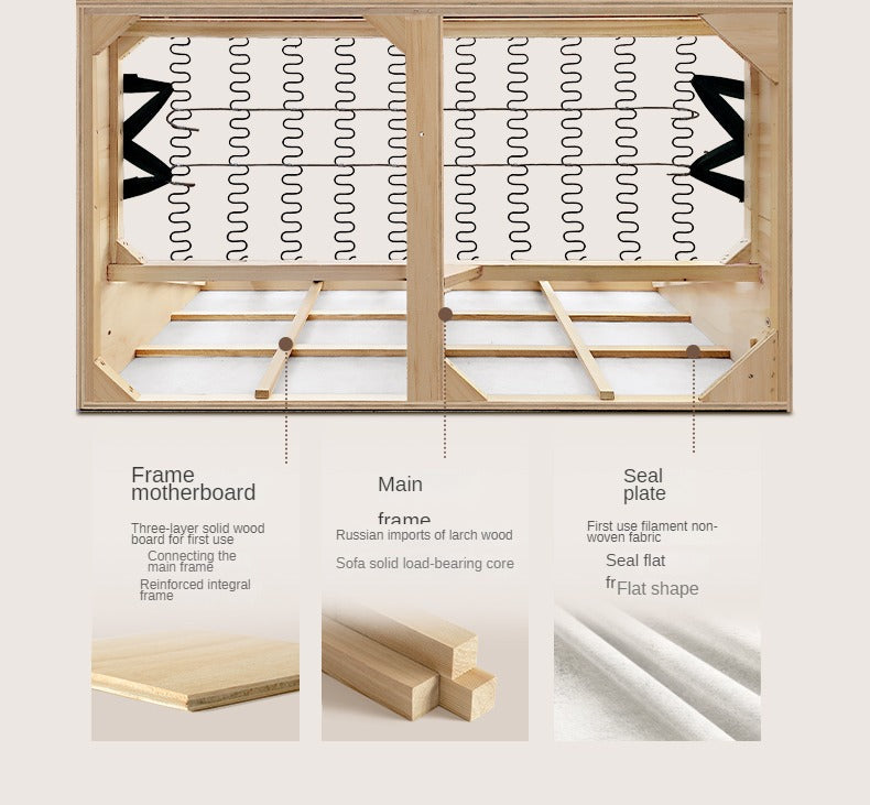 Leather Straight Italian Style Light Luxury Sofa,