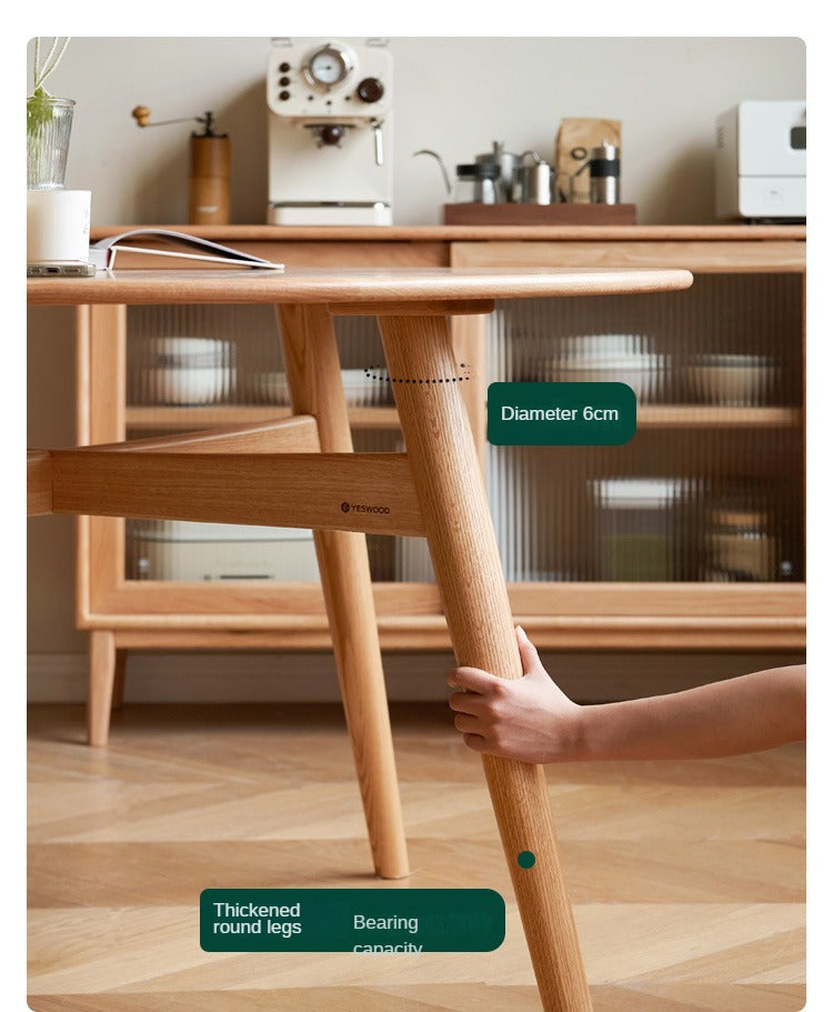 Oak Solid wood round table "