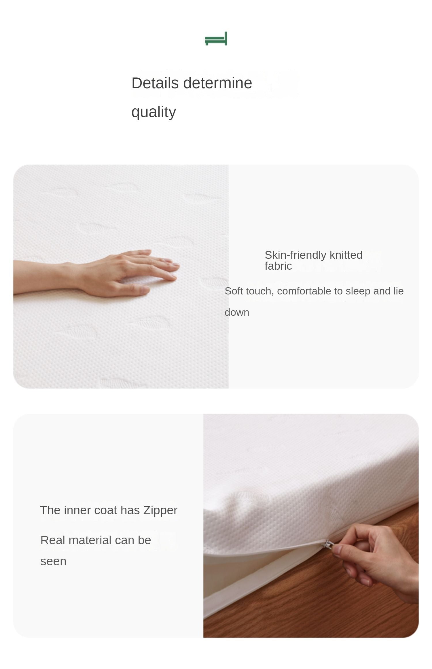 Thai Latex Zero-Glue Mattress Antibacterial and Anti-Mite Soft Mattress 7.5CM, 5CM
