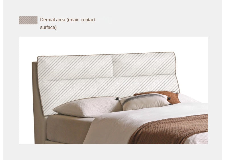 Cow Leather Bed ,Technology Cloth Wood Bed