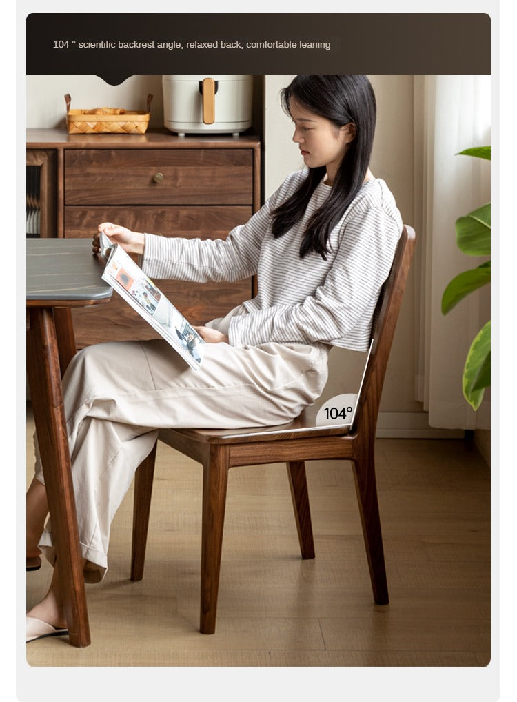 Set 4 pcs Black Walnut, White Ash, Ash, Oak, Sandalwood Solid Wood Dining Chair High Back