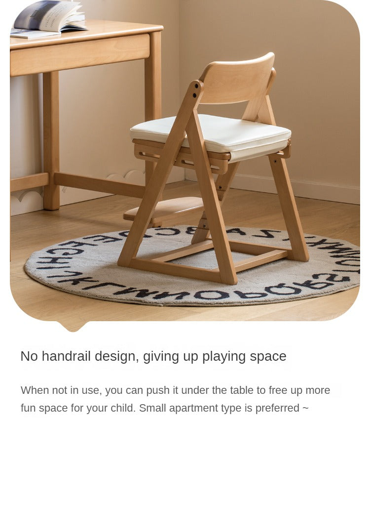 Beech Solid Wood Kid's Adjustable Elevating Chair.