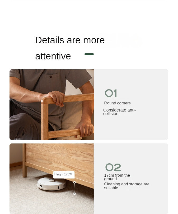 Oak Solid Wood Bed Elderly Bed Suitable For The Elderly High Bed