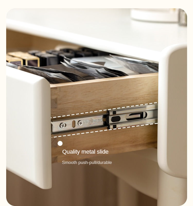 Ash Solid Wood Cream Style Vanity Table.