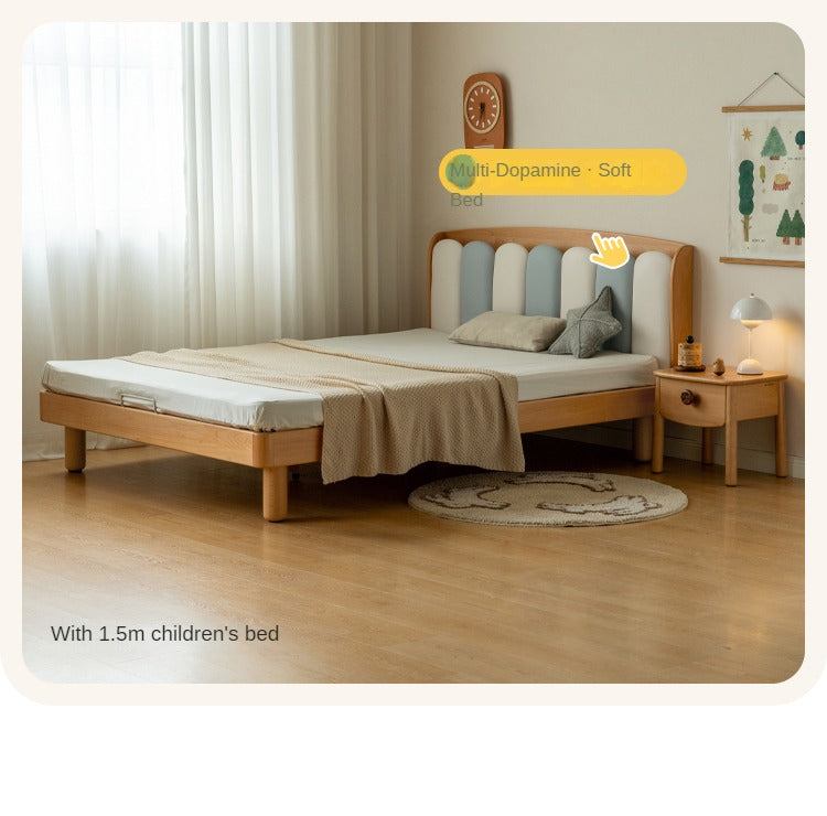 Beech, Rubber Solid Wood Modern Children's Nightstand