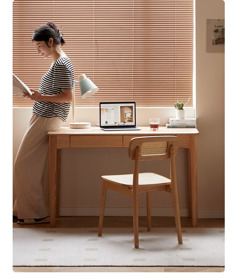 Oak Solid Wood Desk With Drawer