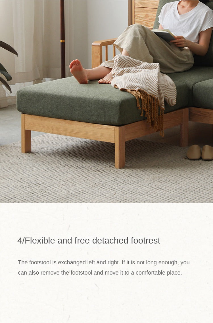 Ash Solid Wood Corner Modern Simple Sofa.