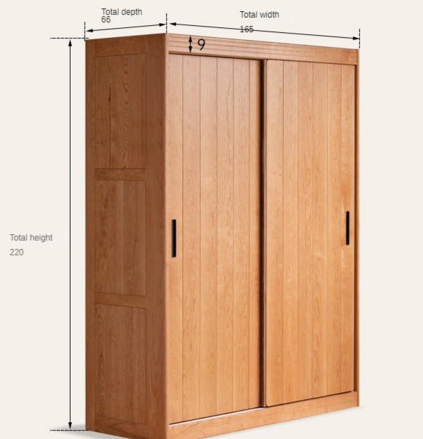 Cherry Wood Retro Wardrobe Sliding Door.