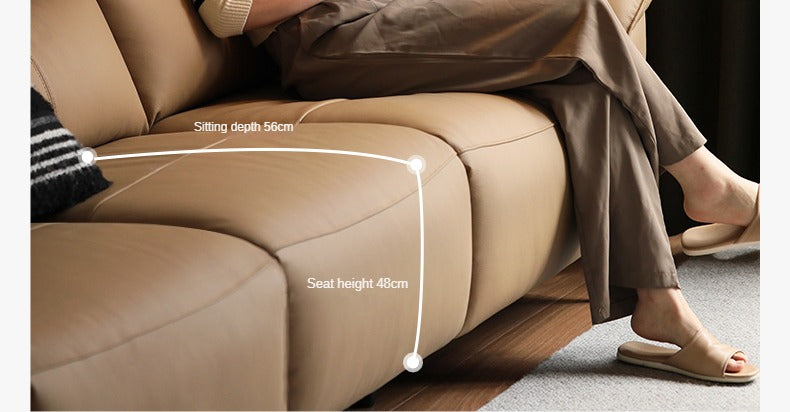 Leather Electric Head Layer Leather Adjustable Function Sofa.