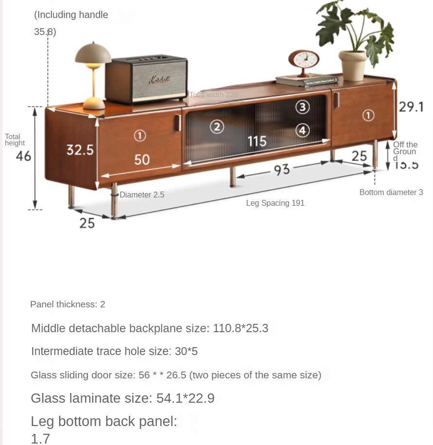 Poplar Solid Wood Retro High Locker TV Cabinet.