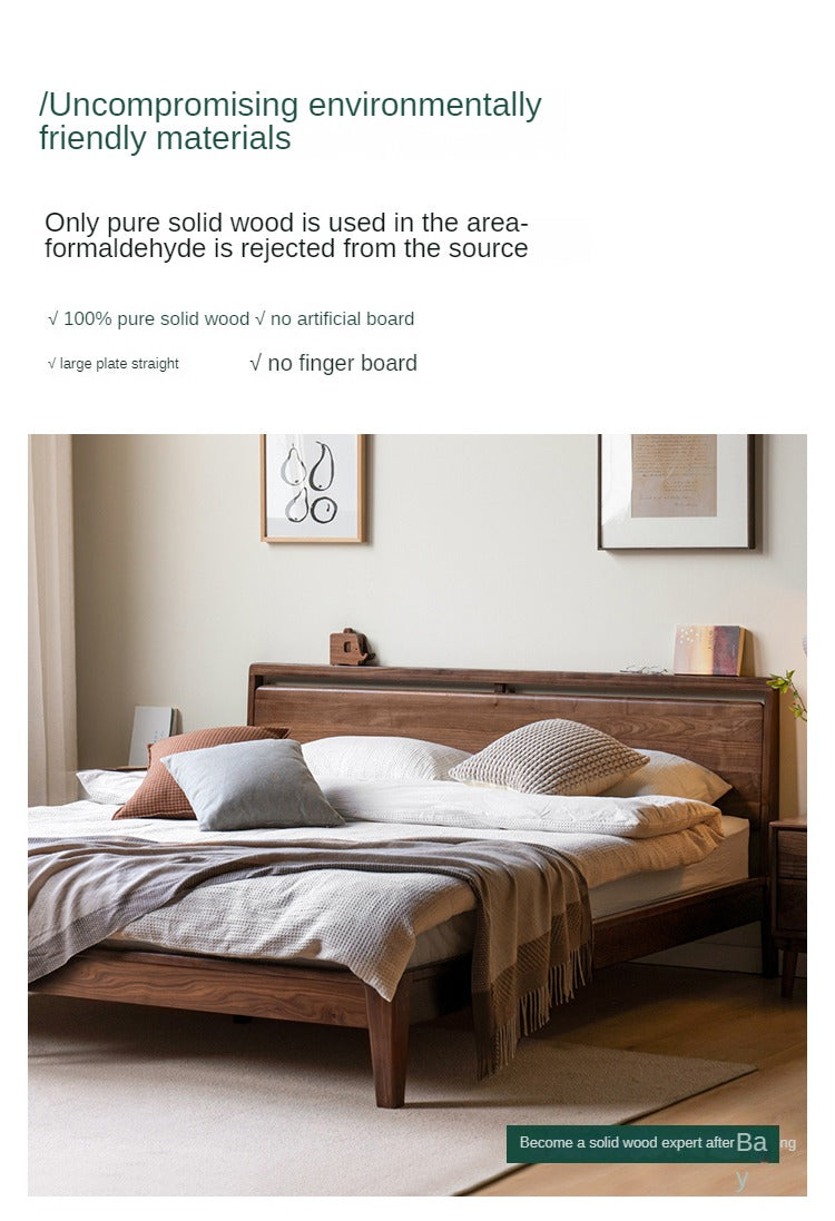 Black Walnut Solid Wood Bed