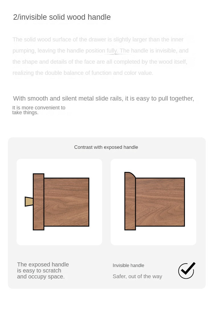 Black Walnut, Ash Solid Wood Large Capacity Floor TV Table.