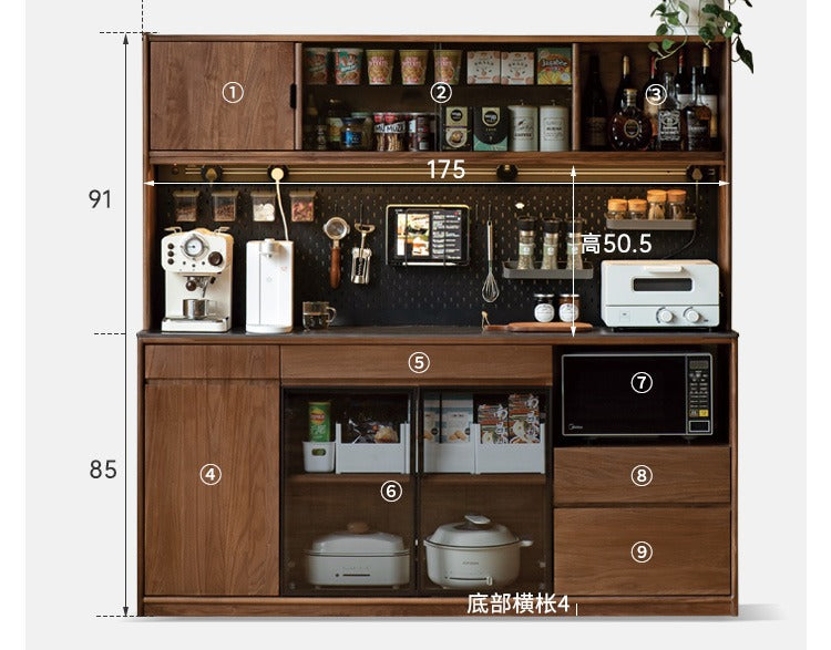 Sideboard, Buffet cabinet black walnut"+