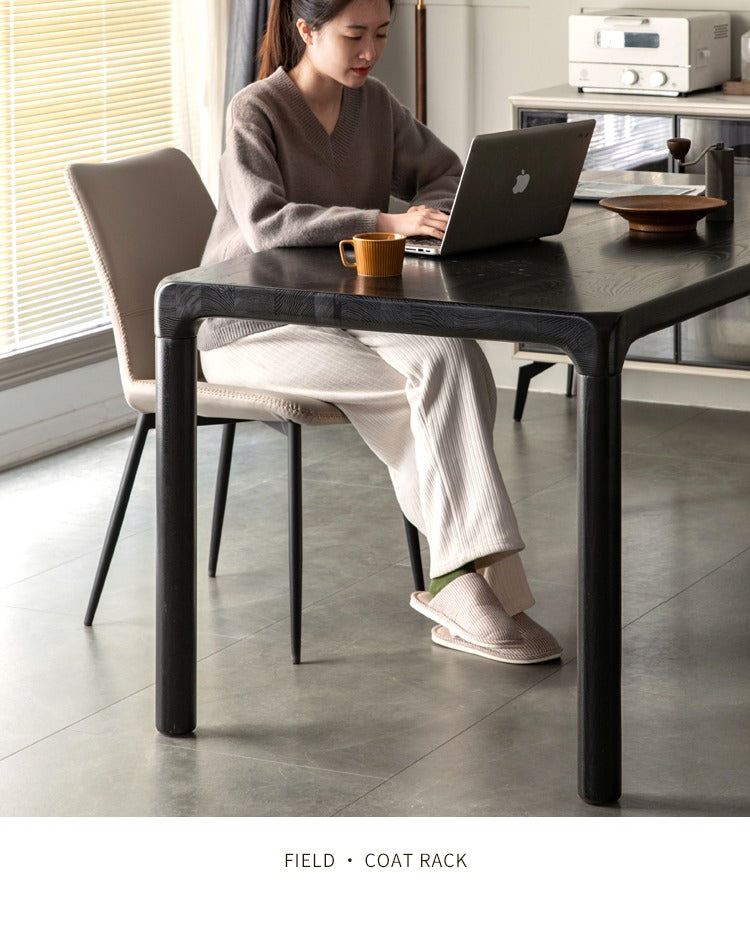 Ash Solid Wood Black Nordic Dining Table