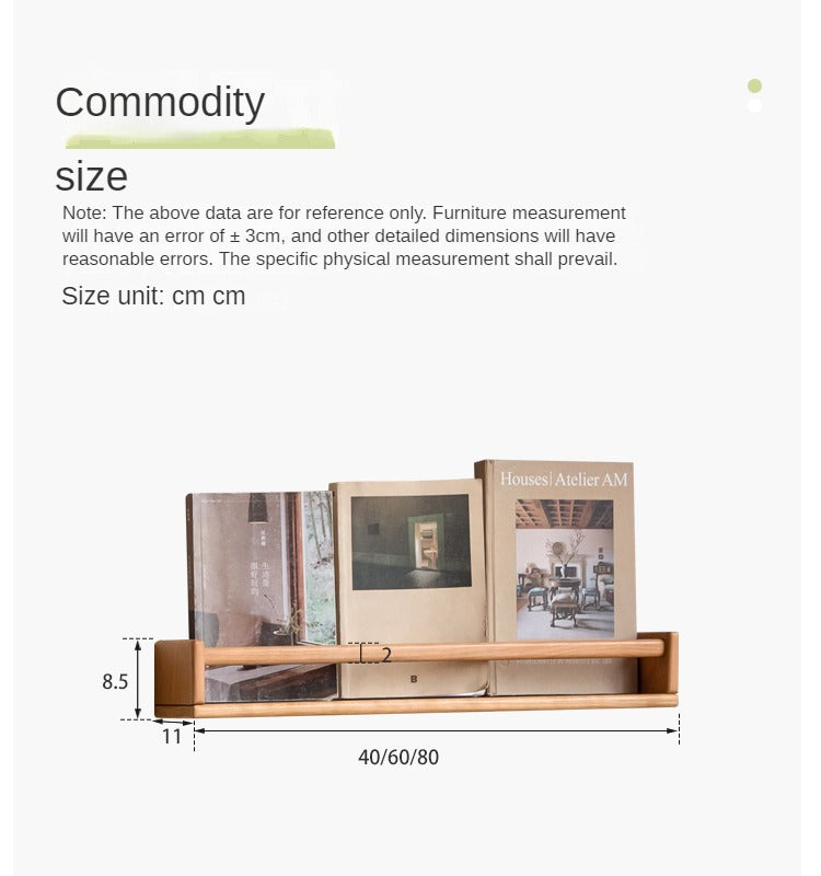 Black walnut, Cherry Solid Wood Wall Rack Hanging Storage Bookshelf