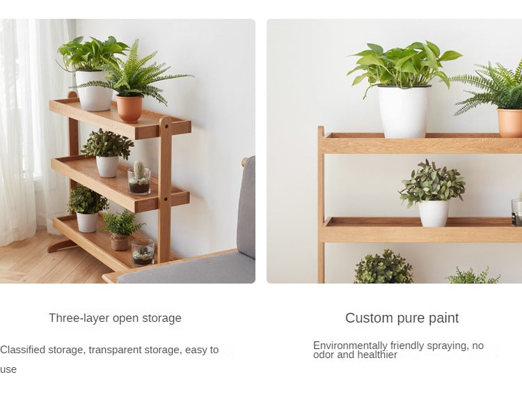 Oak Solid Wood Flower Rack