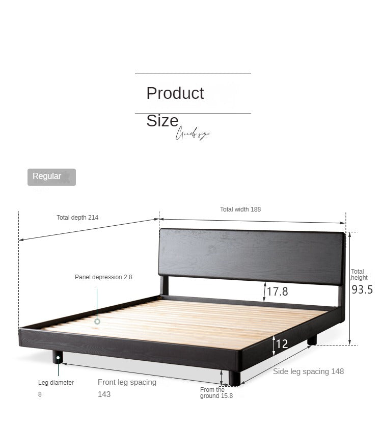 Oak Solid Wood Luminous Suspended Bed