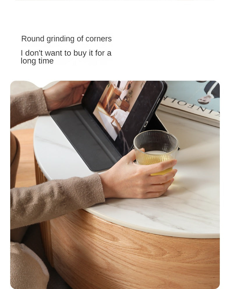 Oak Solid Wood Rock Plate Coffee Table