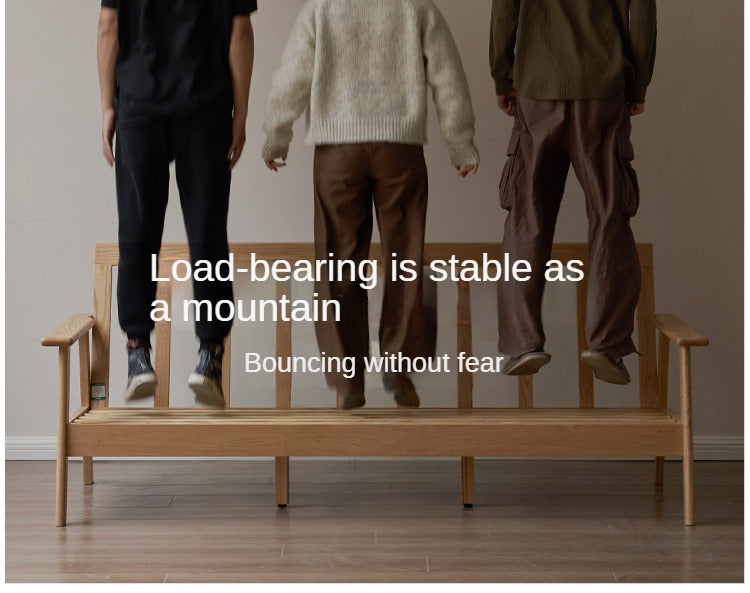 Oak Solid Wood Fabric Sofa.