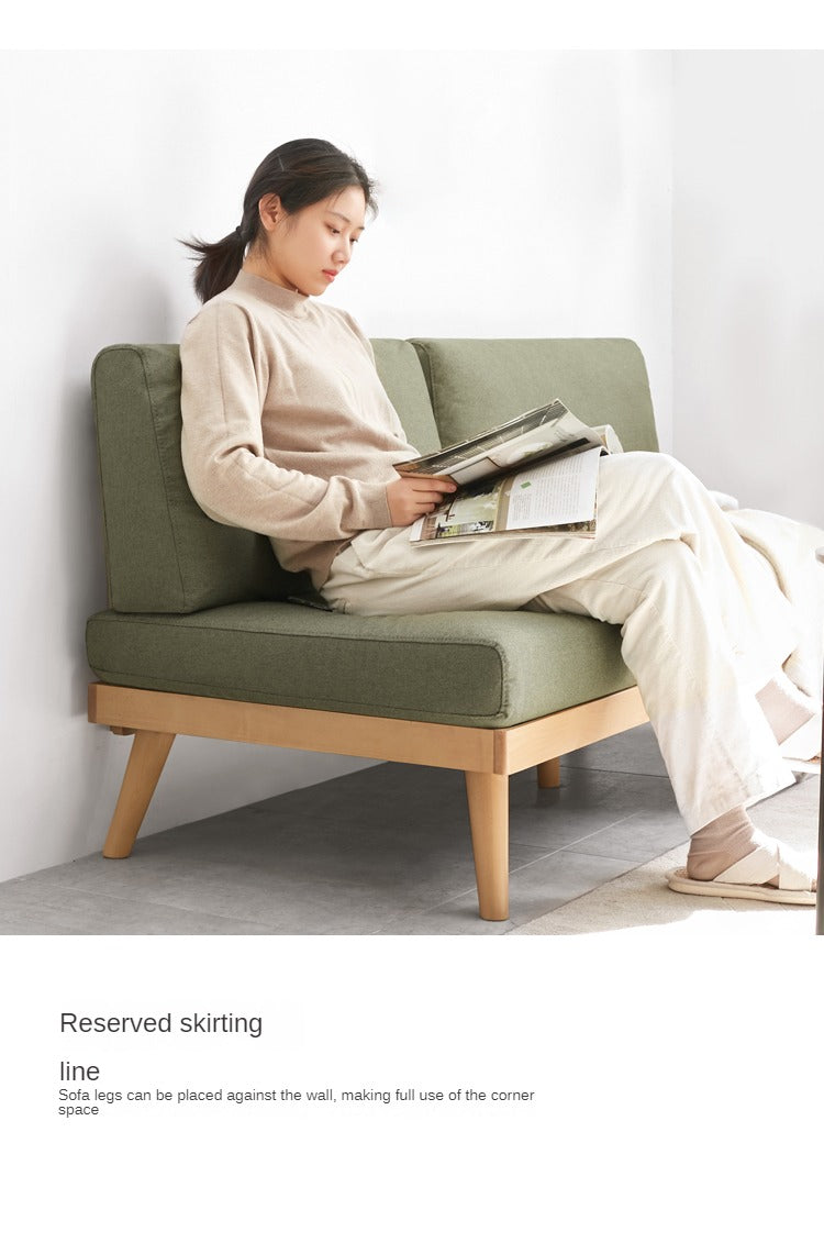 Beech Solid Wood Soft-covered Sofa.