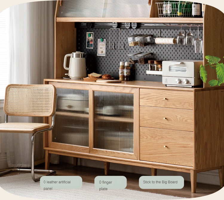 Solid Rubberwood, Oak Solid Wood, Beech Solid Wood Buffet Cabinet, Sideboard