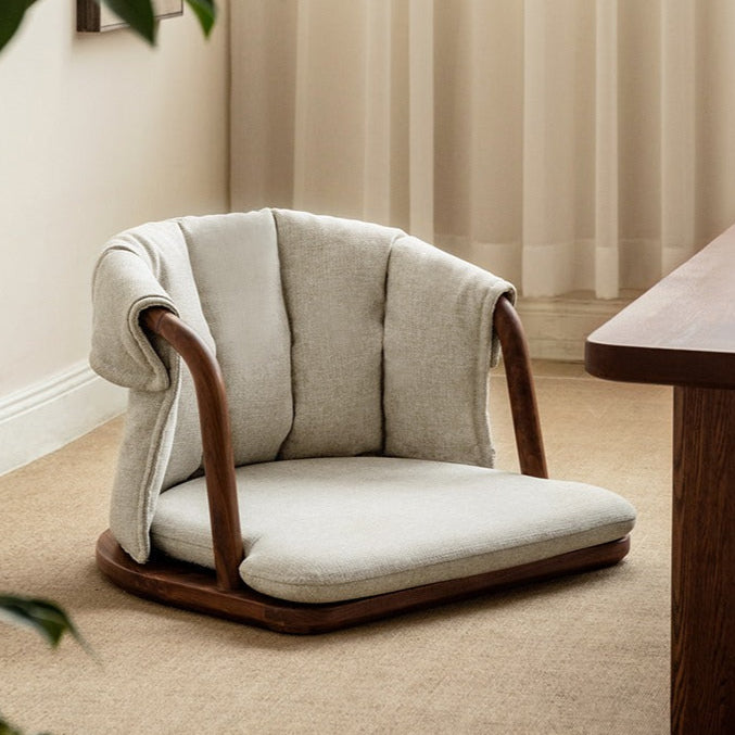 Black Walnut, Ash Solid Wood Tatami Soft Backrest Meditation Chair